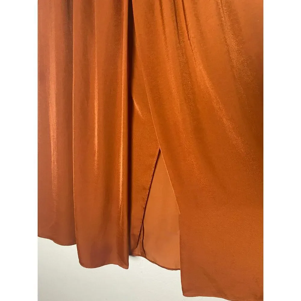 Kobi Halperin Women's‎ A Line Flowy Split Front Slit Skirt Elastic Waist Pockets